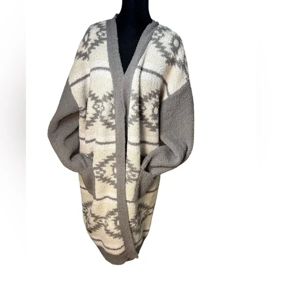 Simply Southern XXL Long Line Cardigan Southwestern Geometric Duster Soft Fuzzy - Picture 2 of 14